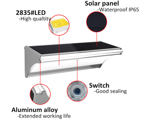 China Lâmpada de parede exterior das energias solares da liga de alumínio com uso do jardim do sensor fábrica