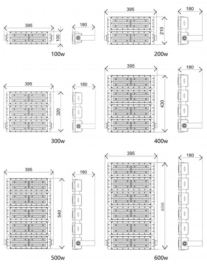 Bom Preço 100W Modulo Luzes de Inundação IP65 Impermeável Alto Estádio Mast Iluminação Refletores 12