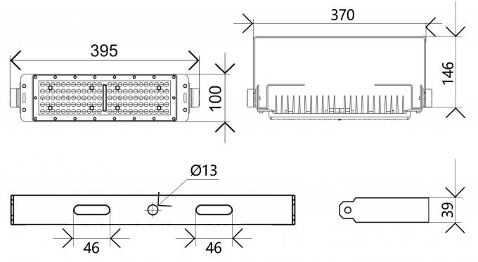 Bom Preço 100W Modulo Luzes de Inundação IP65 Impermeável Alto Estádio Mast Iluminação Refletores 13