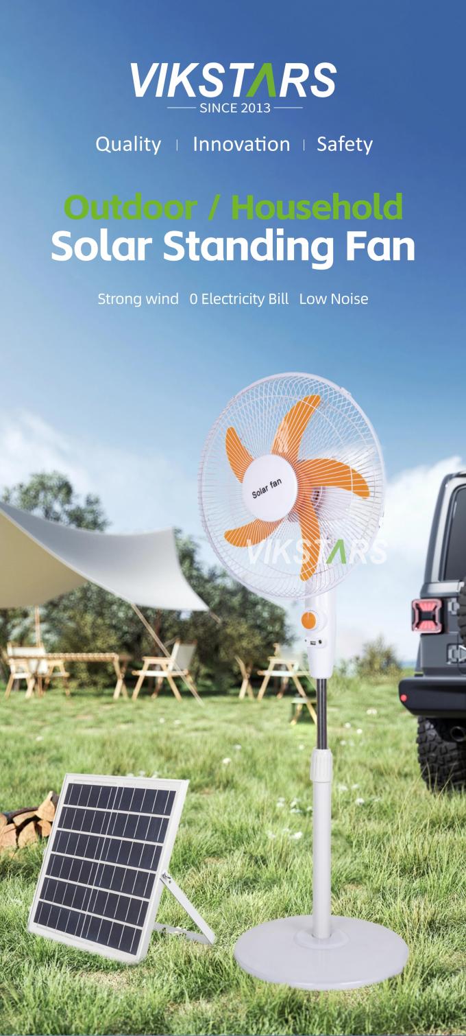 Ventilador solar de 16 polegadas alimentado por energia solar para uso em casa de acampamento 0