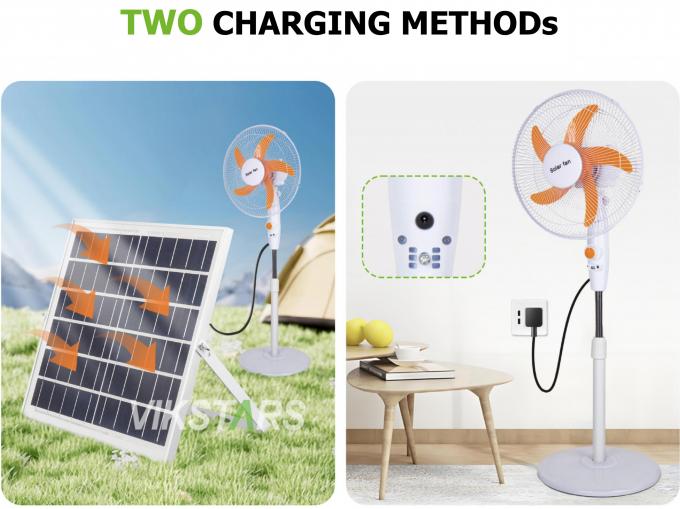 Ventilador solar de 16 polegadas alimentado por energia solar para uso em casa de acampamento 11