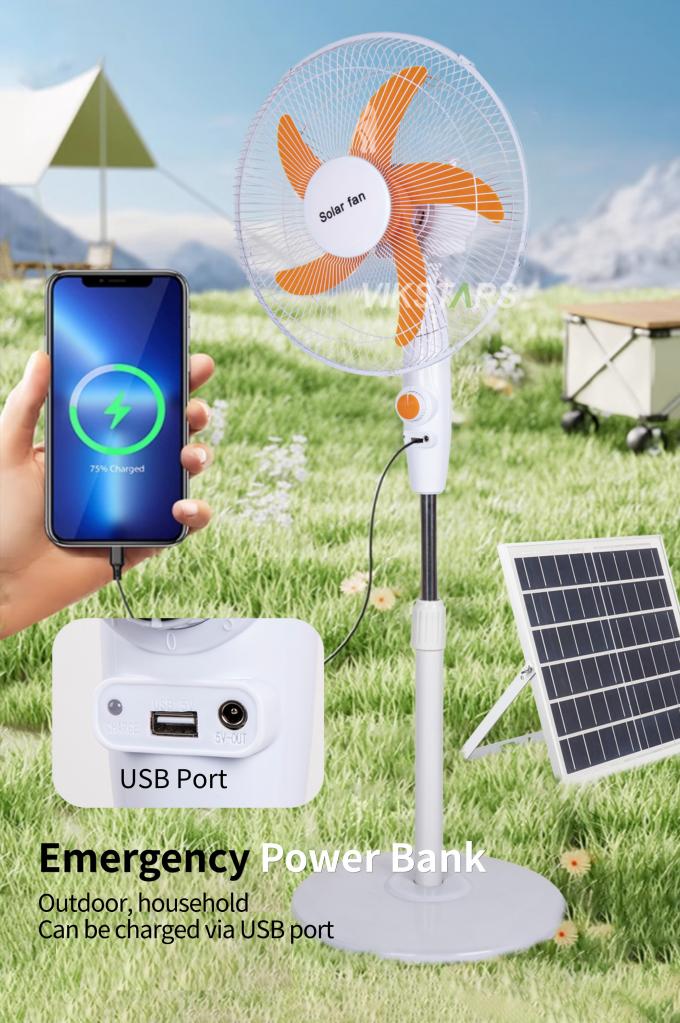 Ventilador solar de 16 polegadas alimentado por energia solar para uso em casa de acampamento 12