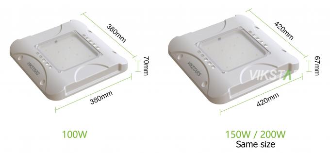 Luzes de Posto de Gasolina LED de Alta Qualidade 135lm/w 100W 150W 200W Suportam Kit de Lâmpada SKD Luzes de Marquise para Postos de Gasolina 4