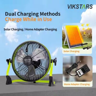 Comprar Ventilador portátil de emergência doméstica recarregável 12 polegadas 14 polegadas Ventilador de piso solar silencioso Ventilador de energia solar fabricação em linha
