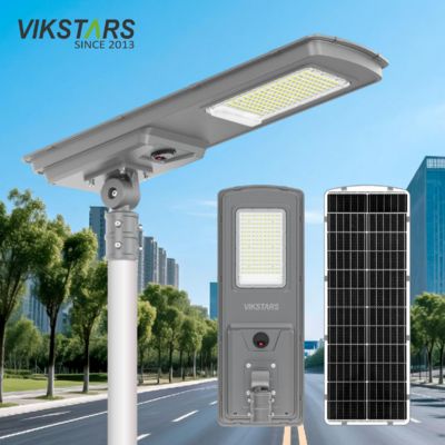 comprar Mais recentes luzes solares de rua tudo-em-um 2025 para exteriores, 300w 400w 500w, lâmpada para estrada com sensor de luz e sensor de movimento solar fabricação em linha