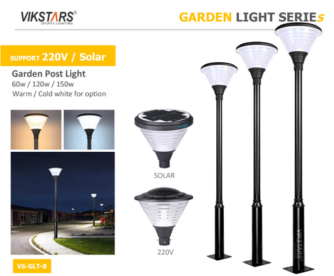 Suporte 220V Solar LED Iluminação de jardim com 3m Pole para Paisagem Pathway