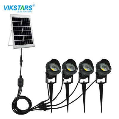 4x5W crava luzes postas solares do jardim do ponto para o pátio da jarda